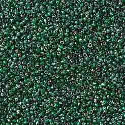 MIYUKIラウンドロカイユビーズ  日本製シードビーズ  8/0  （rr4507)透明緑ピカソ  8/0  3mm  穴：1mm  約2111~2277個/50g&nbsp;SEED-X0055-RR4507