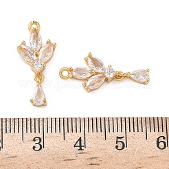 真鍮製マイクロパヴェキュービックジルコニアペンダント  ニッケルフリー  18KGP本金メッキ  22.5x10x4.5mm  穴：1.4mm&nbsp;KK-D024-20G