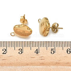 304ステンレススチールスタッドピアス金具  イオンプレーティング（ip）  花  ゴールドカラー  15x12mm  穴：1.8mm  ピン：0.8mm&nbsp;STAS-K252-15G