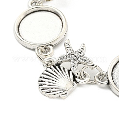 Antique Silver Plated Alloy Link Chain Bracelet Making&nbsp;MAK-K023-02C-AS