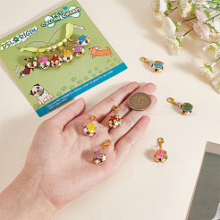 アイアン エナメル さくら フラワー ベル ペンダント デコレーション  クリップオンチャーム  亜鉛合金カニカン付き  ミックスカラー  33mm  6色  2個/カラー  12個/セット&nbsp;HJEW-PH01583