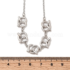 Brass Micro Pave Clear Cubic Zirconia Knot Pendant Necklaces&nbsp;NJEW-B157-08P-01