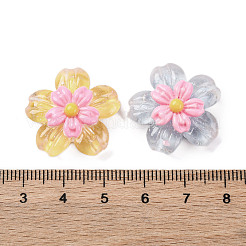 オペーク樹脂カボション  花  ミックスカラー  23x24x8.5mm&nbsp;X-RESI-R455-01L