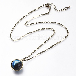 Glass Pendant Necklace&nbsp;NJEW-D281-C-08AB
