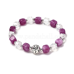 5Pcs 5 Colors Natural Dolomite & Glass Beads Stretch Bracelets for Men Women&nbsp;BJEW-JB12333