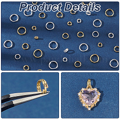 120Pcs 8 Styles Brass Split Rings&nbsp;KK-BC0012-98