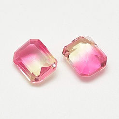 ポイントガラスラインストーンカボション  模造トルマリン  多面カット  レクタングルオクタゴン  ライトローズ  8x6x3mm&nbsp;RGLA-T079-6x8-007TO