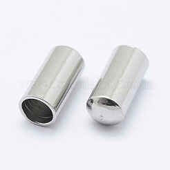 変色しにくい304ステンレススチールコードエンド  エンドキャップ  コラム  ステンレス鋼色  8x3.5mm  内径：3mm&nbsp;STAS-I097-072C