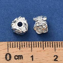 真鍮ビーズ  花  925銀メッキ  7.5x7.5x6mm  穴：2mm&nbsp;KK-B142-02S