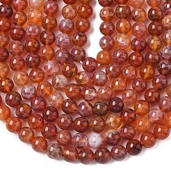 Natural Fire Crackle Agate Beads Strands&nbsp;G-G212-8mm-10