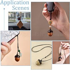 3個3色ウッドペンダント  ねじれないコージ付き  ディフューザー収納用  どんぐりチャーム  秋  ミックスカラー  29~30x20~21mm  穴：1.4~1.8mm  内径：13mm  1pc /カラー&nbsp;WOOD-NB0002-06