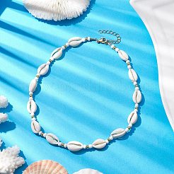 Bohemia Natural Cowrie Shell Beaded Necklaces&nbsp;NJEW-JN04783-01