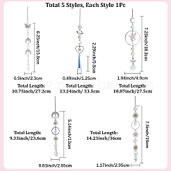 5Pcs Alloy Planet Moon Hanging Ornaments&nbsp;HJEW-BM0001-47