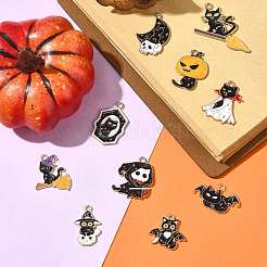 10Pcs 10 Styles Halloween Alloy Enamel Pendants&nbsp;ENAM-FS0003-83