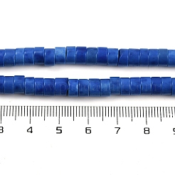 合成ターコイズビーズ連売り  ディスク  ヒシビーズ  染め  ブルー  6x3.5mm  穴：1mm  約54~55個/連  7.68''（19.5cm）〜7.87''（20cm）&nbsp;G-V003-A01-05