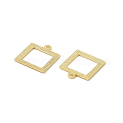 真鍮チャーム  カドミウムフリー＆鉛フリー  テクスチャ  長方形のチャーム  24KGP本金メッキ  12x10x0.5mm  穴：1mm&nbsp;KK-A172-55G