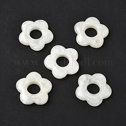 不透明樹脂ペンダント  花の形  ホワイト  19.5x19.5x4mm  穴：7mm&nbsp;FIND-Z082-01