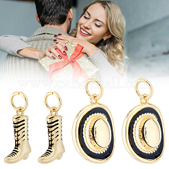 8Pcs 2 Styles Brass Enamel Pendants&nbsp;KK-BBC0022-17