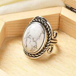 Natural & Synthetic Gemstone Adjustable Rings&nbsp;RJEW-I108-01AS