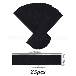 クロスステッチ用の14tコットンブックマーク  長方形  ブラック  244x50x0.6mm&nbsp;DIY-WH0671-098B