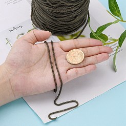 アイアン製メッシュチェーンネットワークチェーン  溶接されていない  鉛フリーとニッケルフリー  スプールで  チェーン  アンティークブロンズ  2.5mm  約328.08フィート（100m）/ロール&nbsp;CHN001Y-AB