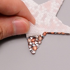 ホットフィックス用デコシート  マスクと衣装のアクセサリー  スター  ライトピーチ  60x60x3mm&nbsp;DIY-WH0001-48A