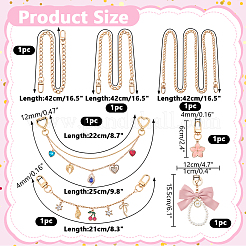 8Pcs Iron Bag Extender Chains & Pendant Decorations&nbsp;HJEW-AR00039
