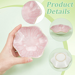 4Pcs 4 Colors Flambed Glazed Lotus Leaf Multi-Use Jewelry Plate for Rings Necklace Bracelet Display&nbsp;AJEW-FG0003-59