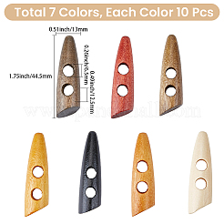 70Pcs 7 Colors 2-Hole Wood Buttons&nbsp;BUTT-GF0004-20