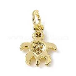 Brass Micro Pave Cubic Zirconia Charms&nbsp;ZIRC-F132-32G