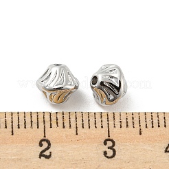 真鍮ビーズ  カドミウムフリー＆ニッケルフリー＆鉛フリー  ツイスト双円錐形  プラチナ  7x6mm  穴：1mm&nbsp;KK-D090-11P