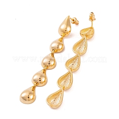 Teardrop Brass Dangle Stud Earrings for Women&nbsp;EJEW-G391-22G