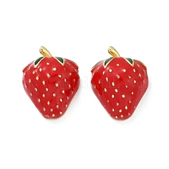 Brass Enamel Stud Earrings&nbsp;EJEW-F895-24B-G