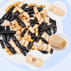 72Pcs 4 Styles Natural Wood Buttons&nbsp;BUTT-GF0003-93