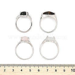 天然＆合成宝石の指輪  真鍮パーツ  17~20mm  約100個/箱&nbsp;G-T017-01