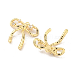 Brass Micro Pave Clear Cubic Zirconia Pendants&nbsp;KK-Z044-36G