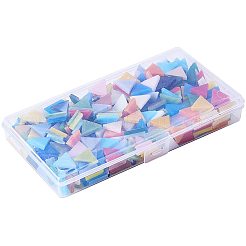 モザイクガラスのカボション  三角形  ミックスカラー  15x3mm  約350~360個/箱&nbsp;GLAA-PH0005-02