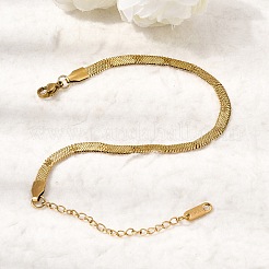 304 Stainless Steel Snake Chains Bracelets for Women&nbsp;BJEW-P395-02G-03