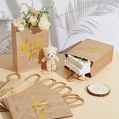40Pcs 4 Styles Gold Stamp Thank You Printed Paper Gift Tote Bags&nbsp;ABAG-GO0001-12