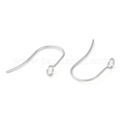 変色しにくい316サージカルステンレススチール製ピアスフック  耳ワイヤー  カン付き  ステンレス鋼色  18x15mm  穴：2mm  21ゲージ  ピン：0.7mm&nbsp;X-STAS-P162-13P-B01