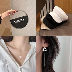 52個 26スタイル アクリル 縫い付けラインストーン  アクリル鏡  二つの穴  衣料品アクセサリー  透明  a～zの文字  16mm&nbsp;FIND-FG0001-22