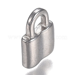 変色しにくい304ステンレススチールチャーム  南京錠  ステンレス鋼色  11.5x8x3mm  穴：3.5x3mm&nbsp;STAS-I166-18P