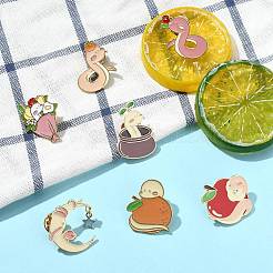 14Pcs 7 Styles Snake Enamel Pins&nbsp;JEWB-CJ0001-55