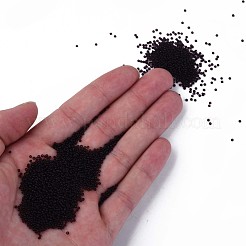 透明チェコガラスシードビーズ15/0個  ラウンド  ブラック  1.5x1mm  穴：0.5mm  約500 G /袋&nbsp;SEED-N004-004-13