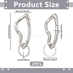 2Pcs Alloy Spring Gate Rings&nbsp;FIND-UN0010-11P