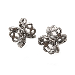 真鍮製ビーズキャップ  花  プラチナ  6.5x5mm  穴：1mm&nbsp;KK-Z126-10P