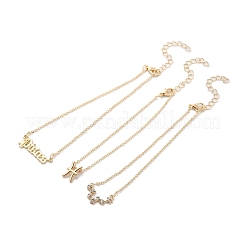 3Pcs Alloy Rhinestones Anklets&nbsp;AJEW-S083-01G-04