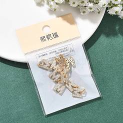 SHEGRACE Brass Micro Pave Clear Cubic Zirconia Pendants&nbsp;XGRQ29963-394G-M