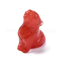 合成チェリークォーツガラスの装飾表示  家の装飾用品  オオカミ  38~40x25~29x16~26mm&nbsp;DJEW-P019-A20