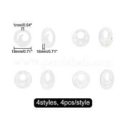 天然淡水シェルのペンダント  波付きのフラットラウンド  リネン  18x2mm  穴：1mm  16個/箱&nbsp;SHEL-FH0001-03